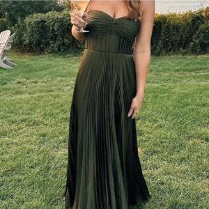 Chic Strapless Dark Green Dress